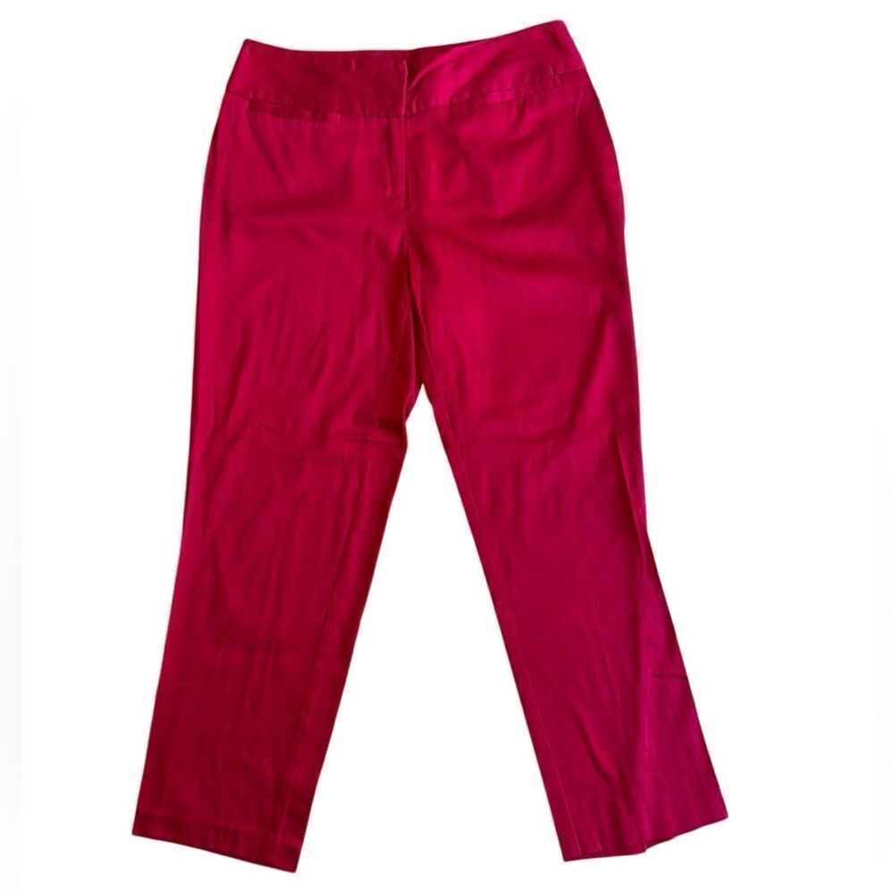 Dean Gerard Paris Women's Straight Leg Cropped Cherry Red Ankle Pants Size 6